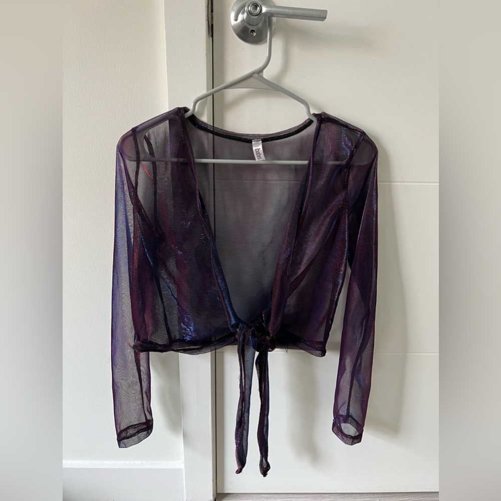 two piece iridescent swim cover up